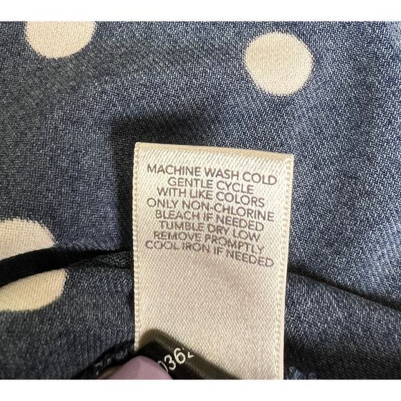 Christopher & Banks Blue Polka Dot A Line Dress Size 8 Belted Sheath Business - Picture 11 of 11